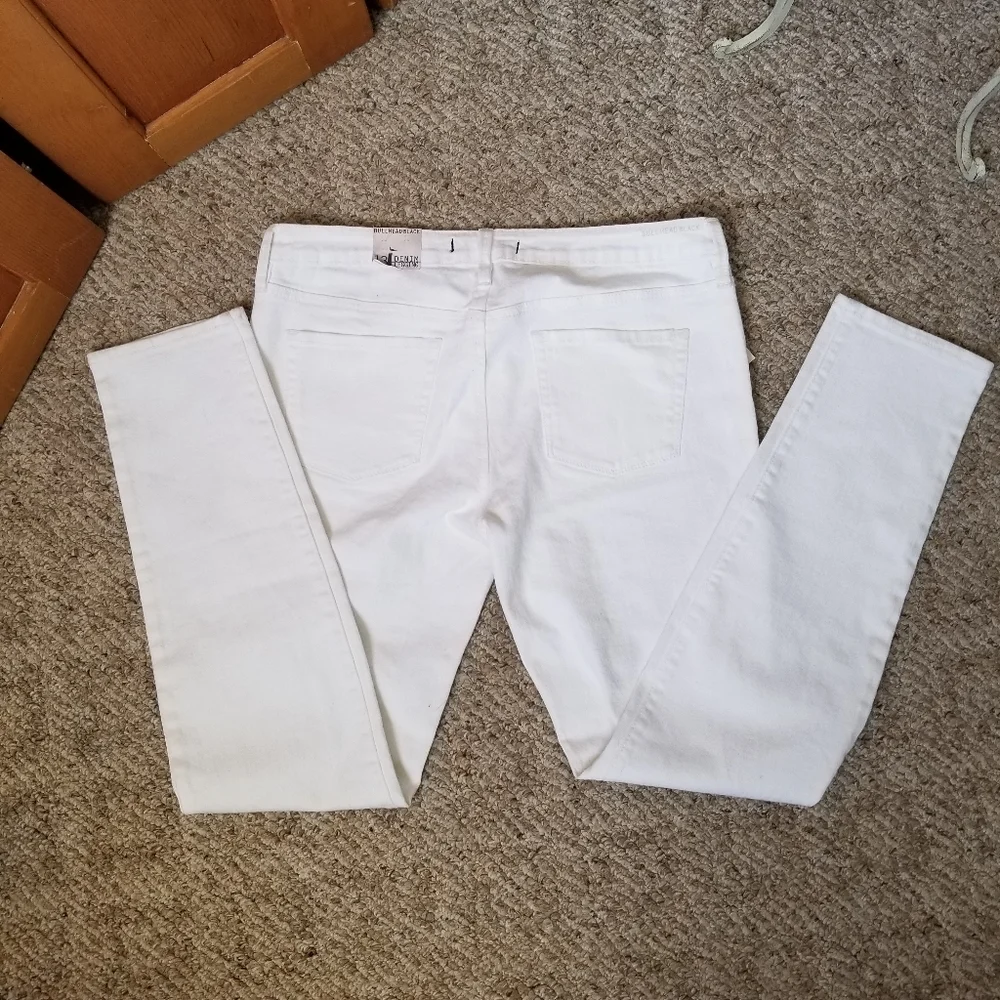 Pacsun Bullhead Black Cotton Denim Legging White Skinny Jeans Sz 13 - Picture 6 of 8